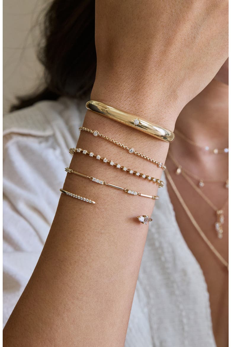 14K Gold Floating Diamond Small Box Chain Station Bracelet, Alternate, color, 14K YELLOW GOLD