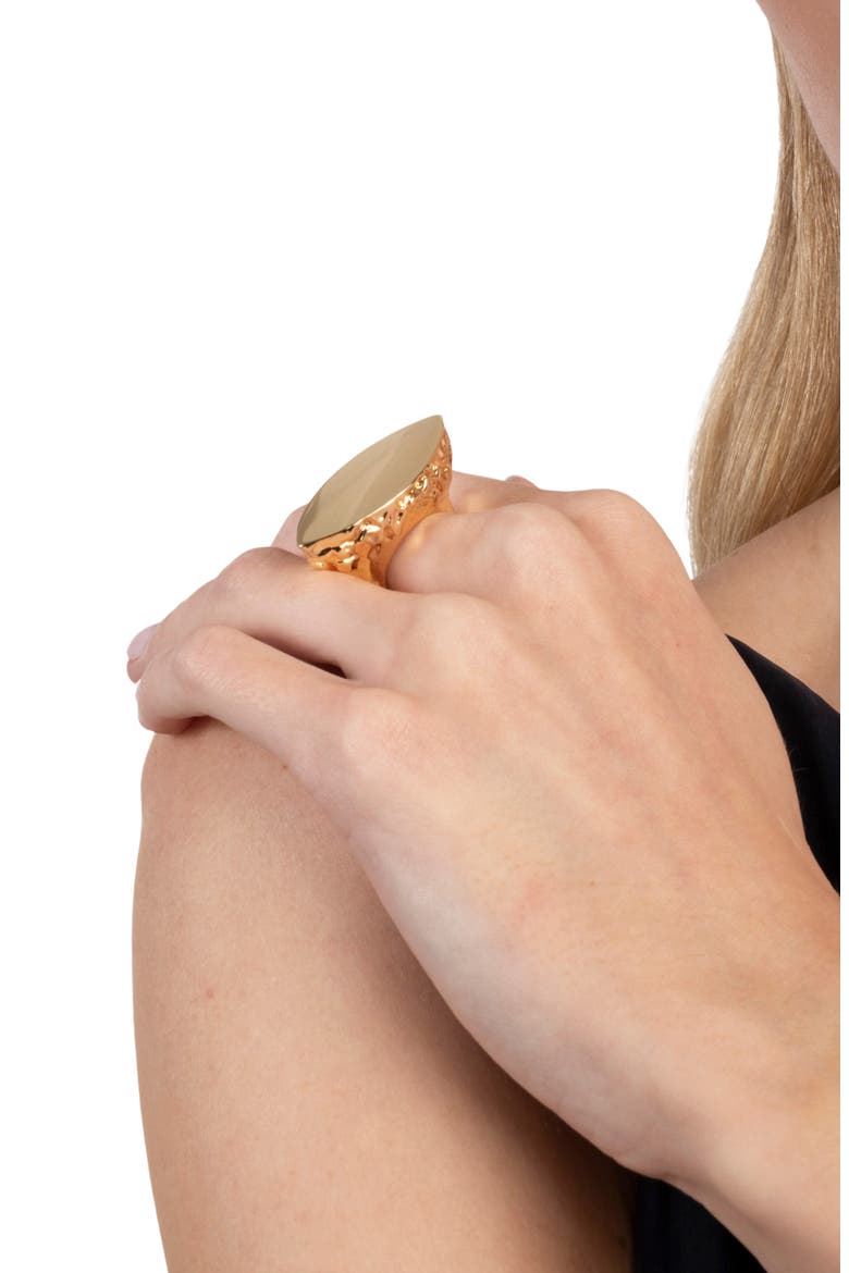 Brut 14k Gold Plated Sliced Ring, Alternate, color, GOLD
