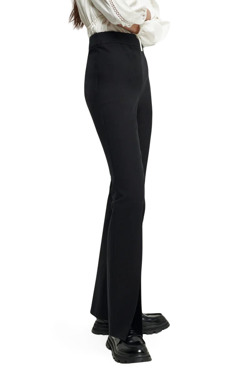 Derek Lam 10 Crosby Lucia High Waist Slit Front Flare Pants, Alternate, color, Black