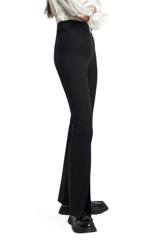 Derek Lam 10 Crosby Lucia High Waist Slit Front Flare Pants In Black
