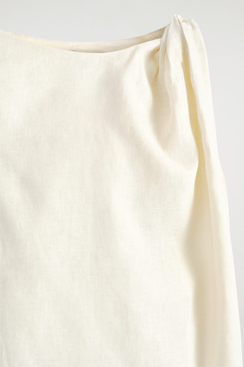 Twist-Detail Linen Mini Dress, Alternate, color, BUTTER YELLOW