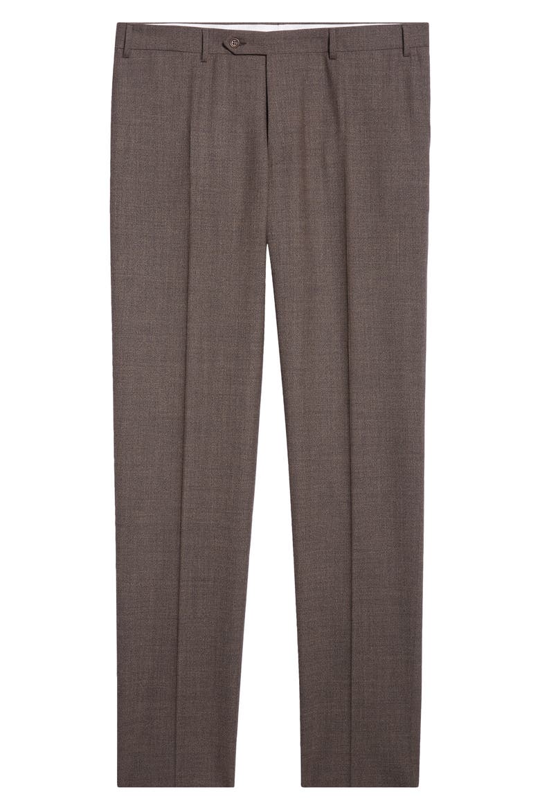 Siena Regular Fit Impeccabile Super 130s Wool Suit Pants, Main, color, BROWN
