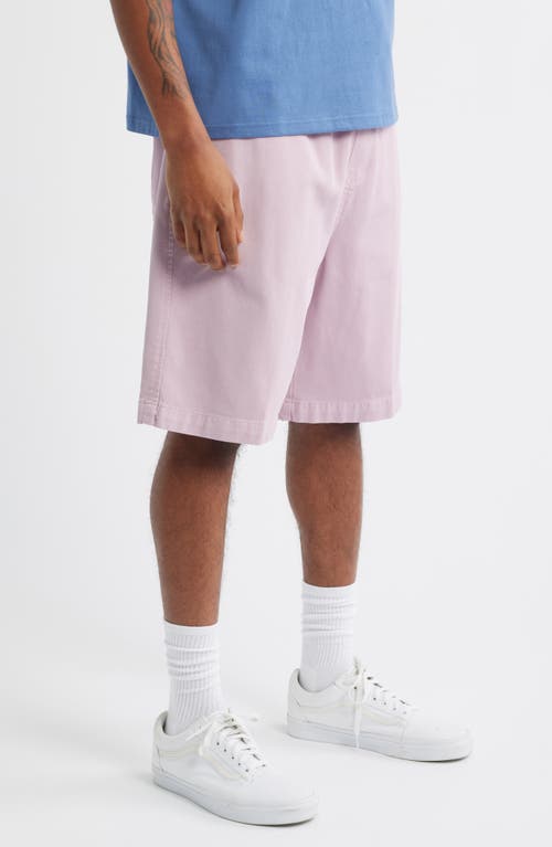 Carhartt Work In Progress Floyde Lyocell & Cotton Twill Drawstring Shorts In Pink
