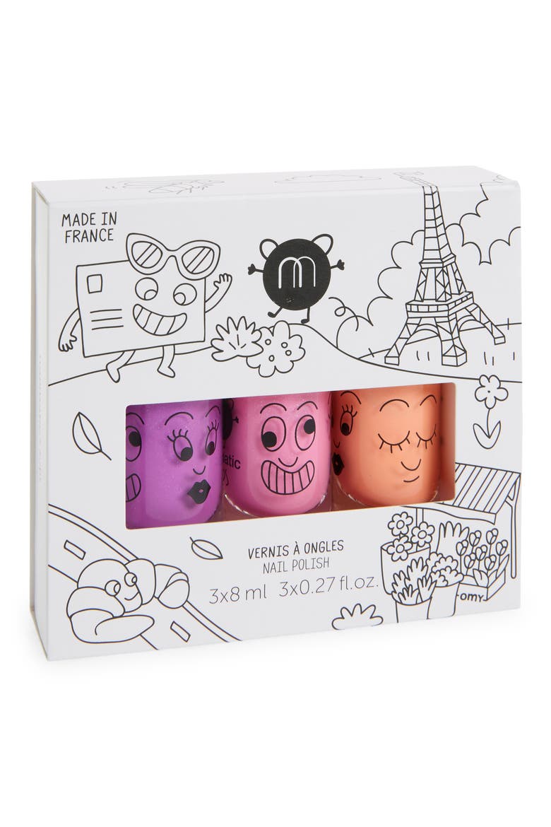 Kids' Set of 3 Water Based Nail Polishes, Main, color, MISCELLANEOUS