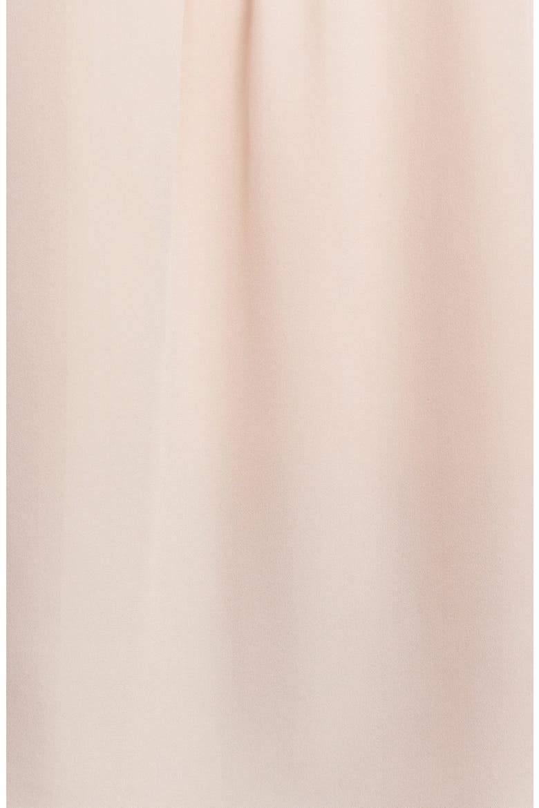 'Amone B' Split Neck Silk Blouse, Alternate, color, ALMOND W/ CAVIAR
