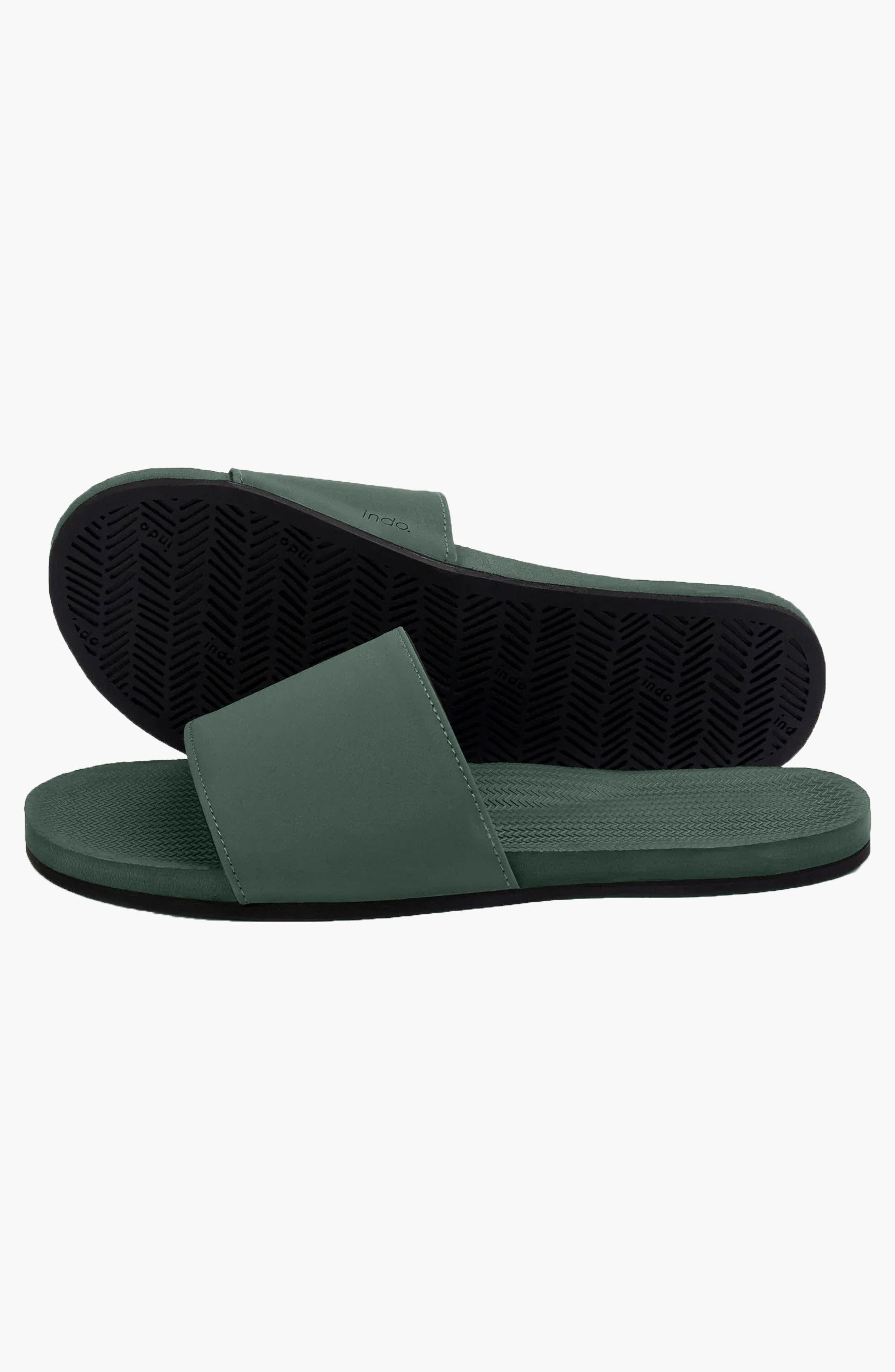 Responsibly-Made Tire Sole Slide Sandals, Alternate, color, Leaf