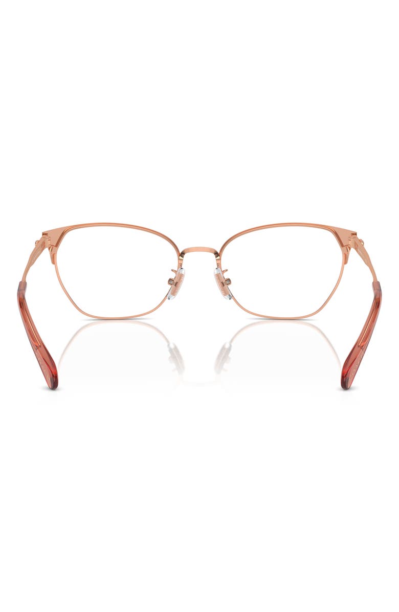 COACH 54mm Cat Eye Optical Glasses, Alternate, color, Rose Gold / Nutmeg / Demo Lens