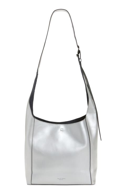 Small Belize Metallic Leather Shopper Bag