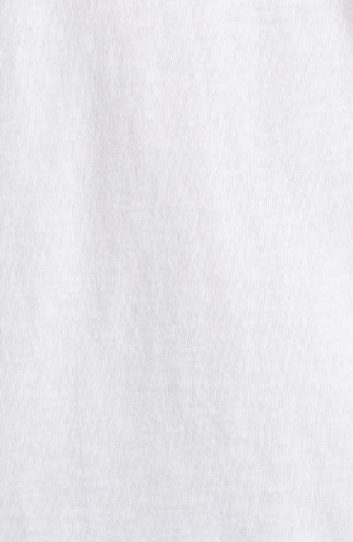 Treasure & Bond Lived In Johnny Collar Slub Cotton Pocket Polo In White