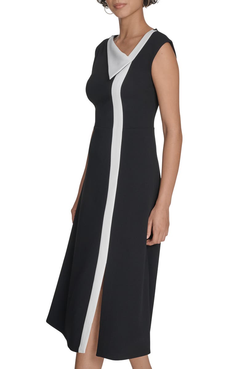 Calvin Klein Colorblock Sleeveless Fit & Flare Midi Dress, Alternate, color, 