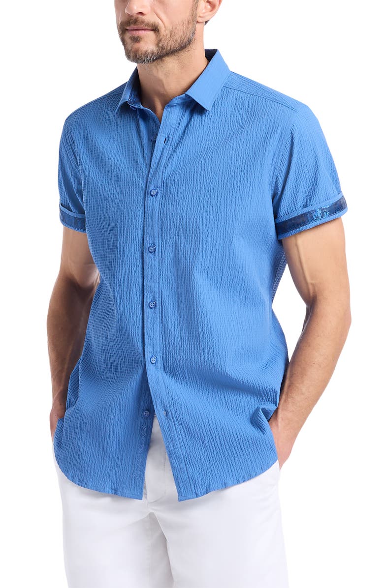 Robert Graham Thresher Short Sleeve Button-Up Shirt, Alternate, color, 