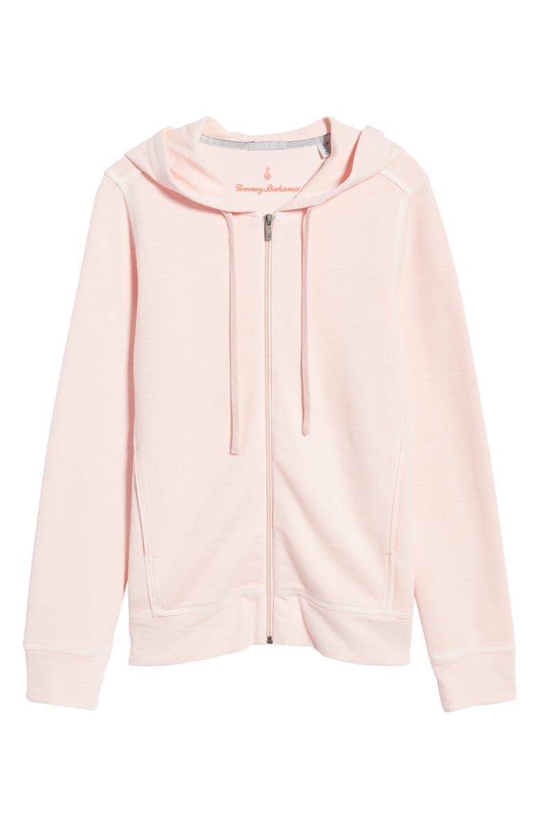 Tommy Bahama Tobago Bay Cotton Blend Zip-Up Hoodie, Alternate, color, Malibu Peach
