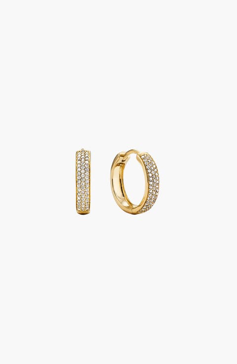 Bold Pavé Diamond Small Hoops