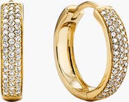 MEJURI Bold Pavé Diamond Small Hoops