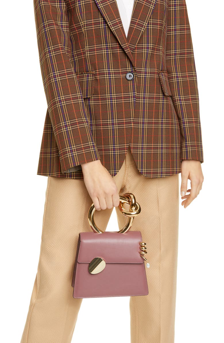 Benedetta Bruzziches Small Brigitta Pierced Calfskin Leather Top Handle Satchel, Alternate, color,