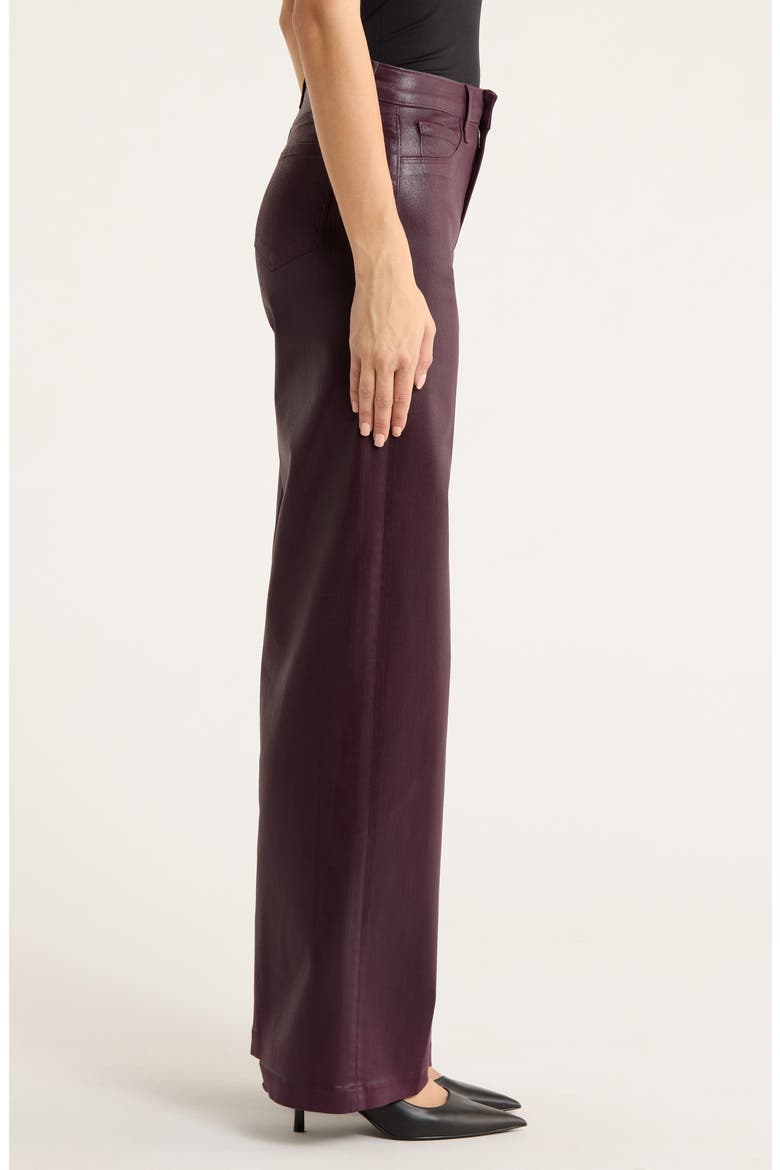 Scottie Coated High Waist Wide Leg Jeans, Alternate, color, DARK MALBEC COATED