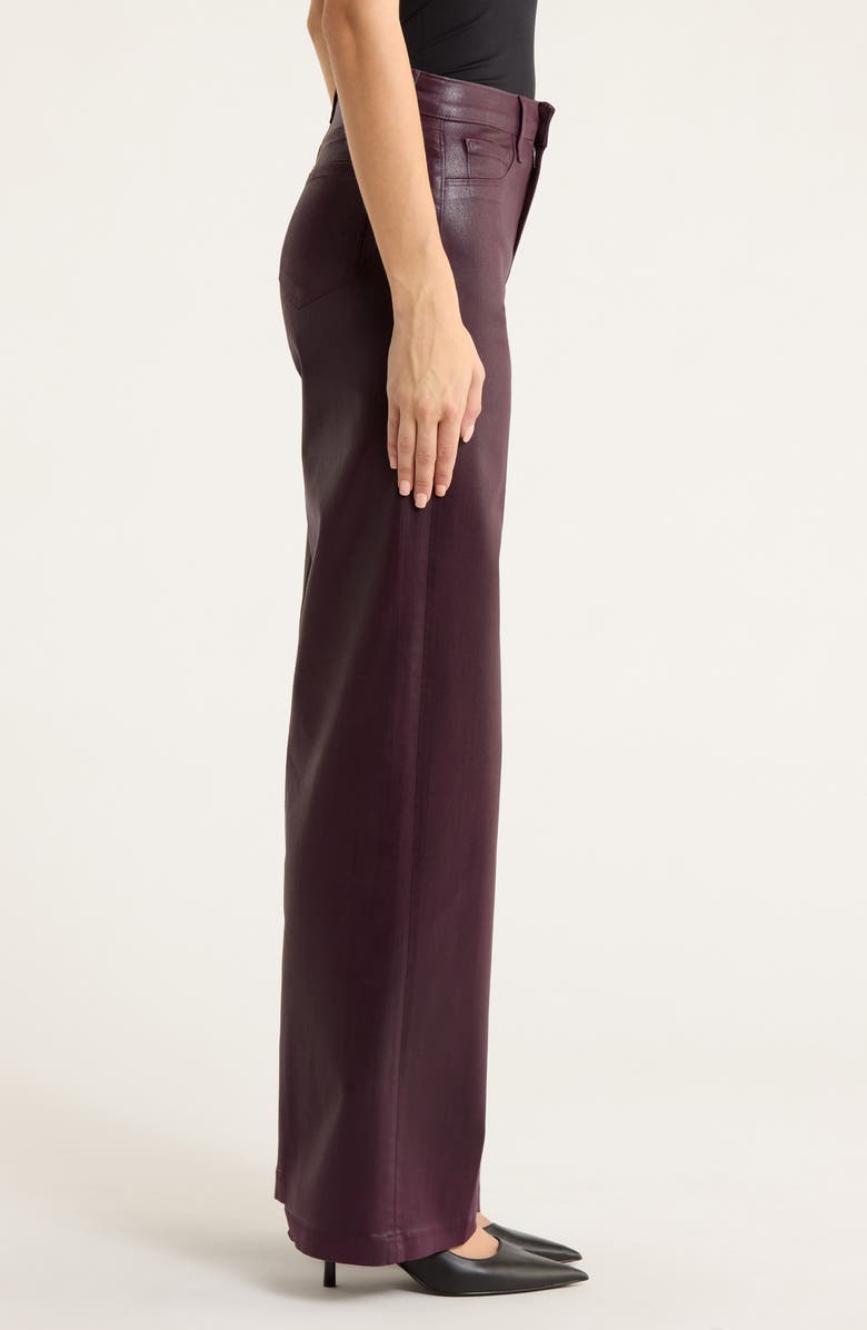 L'AGENCE Scottie Coated High Waist Wide Leg Jeans, Alternate, color, Dark Malbec Coated