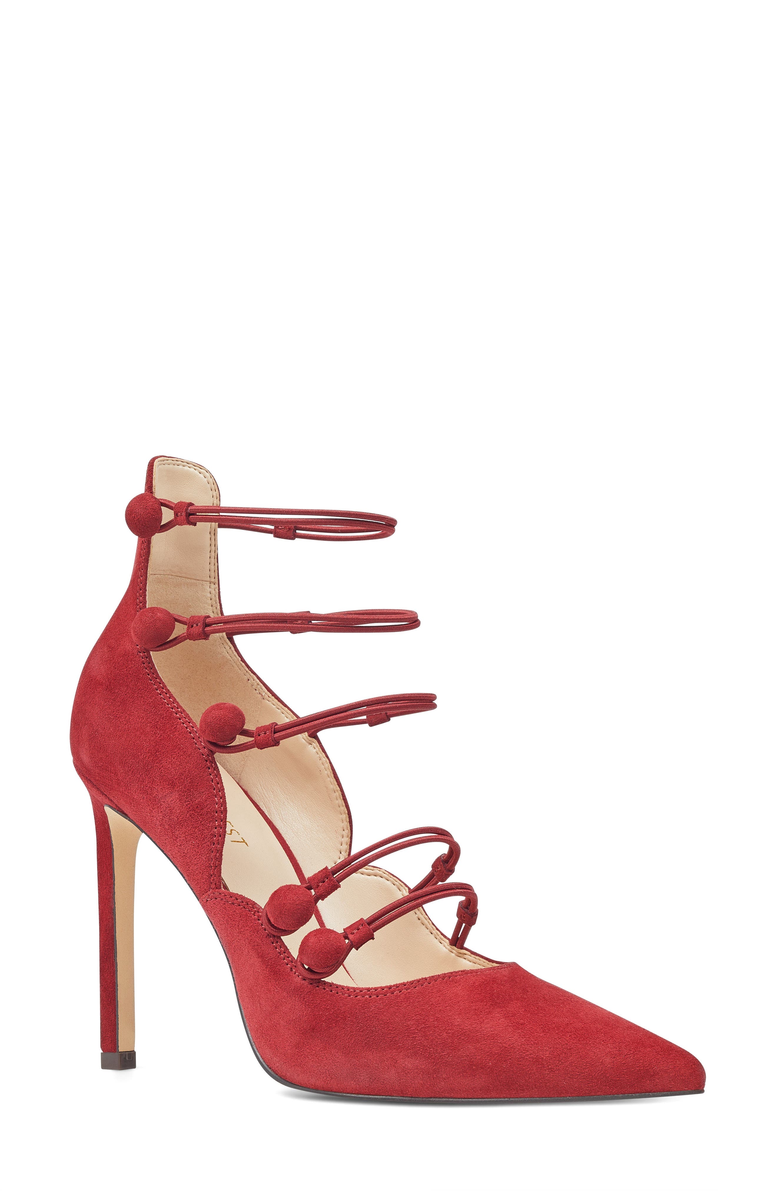 Tennyson Strappy Pump, Main, color, RED SUEDE