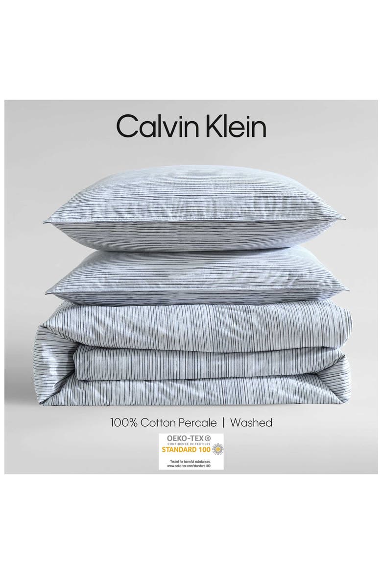 Wavy Stripe Washed Percale Comforter & Sham Set, Alternate, color, LIGHT BLUE