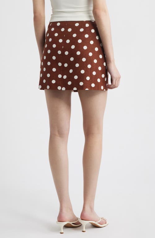 Wayf Elle Polka Dot Linen Blend Miniskirt