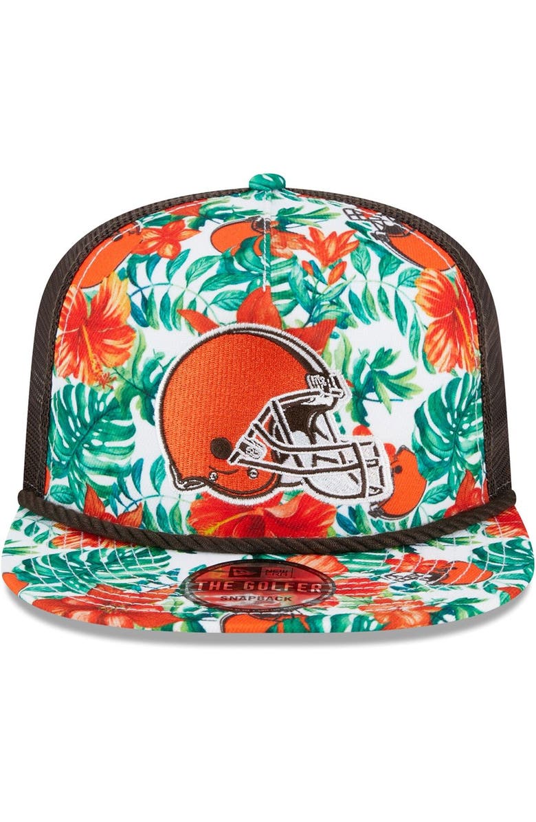 New Era Men's New Era White Cleveland Browns Botanical 9FIFTY Snapback Hat, Alternate, color, 