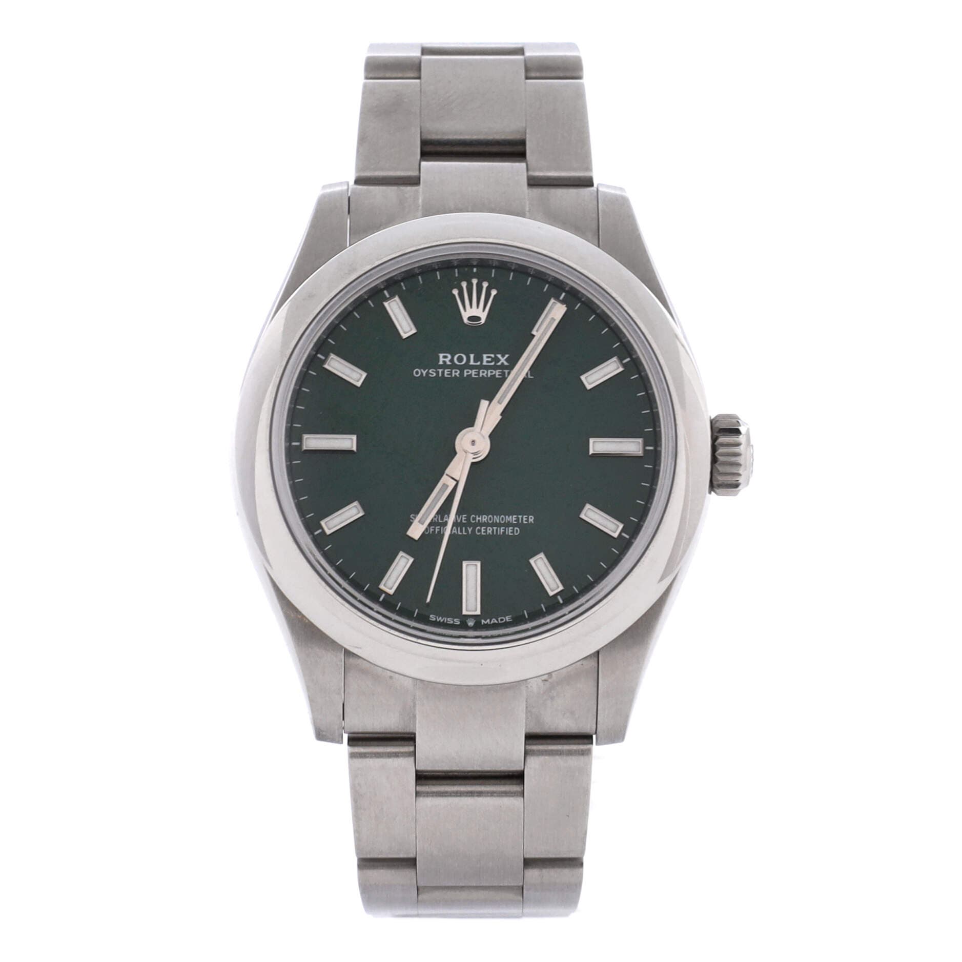 Oyster Perpetual Green Automatic Watch Stainless Steel 31, Main, color, Metallic Silver