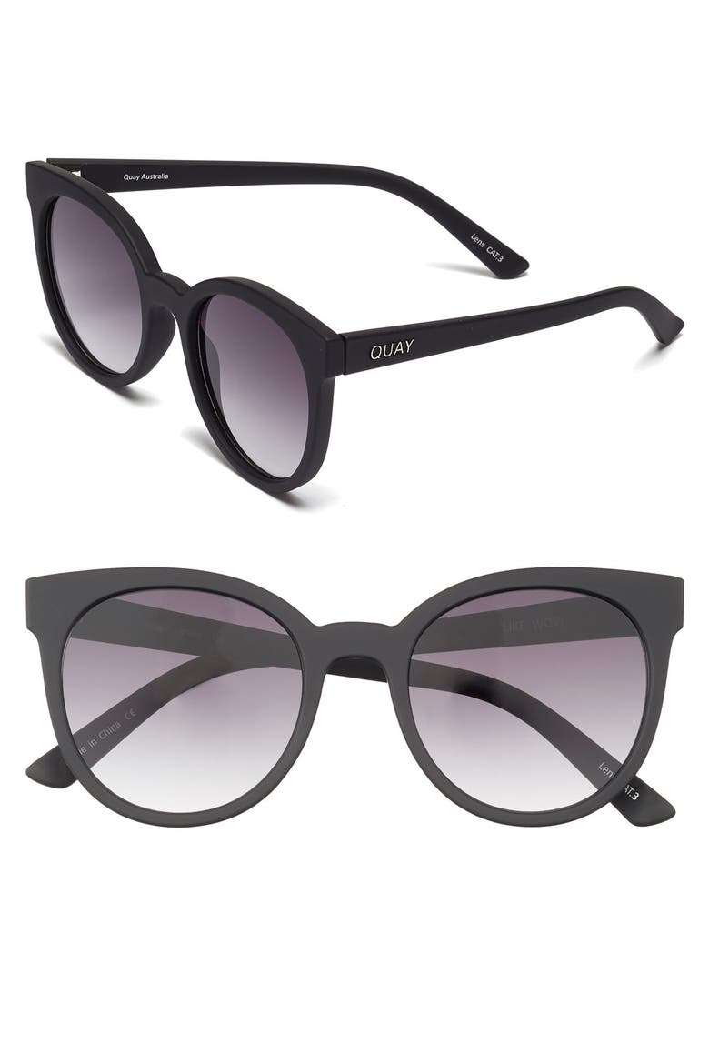 Australia 'Like Wow' 55mm Round Sunglasses, Main, color, BLACK/ SMOKE LENS