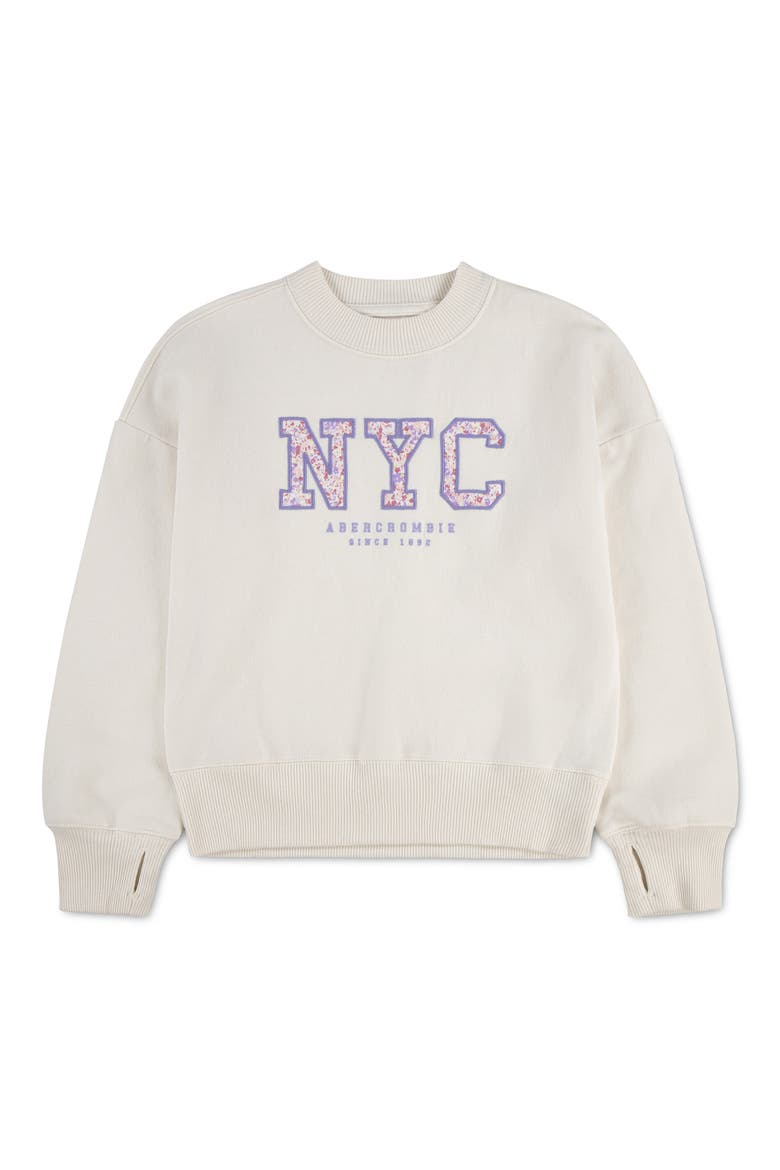 Kids' NYC Appliqué Graphic Sweatshirt, Main, color, JET STREAM