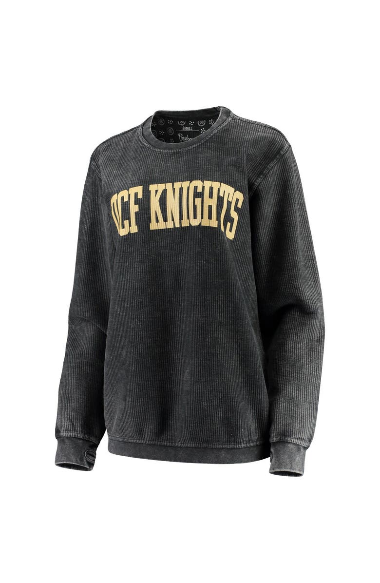 PRESSBOX Women's Pressbox Black UCF Knights Comfy Cord Vintage Wash Basic Arch Pullover Sweatshirt, Alternate, color, Black