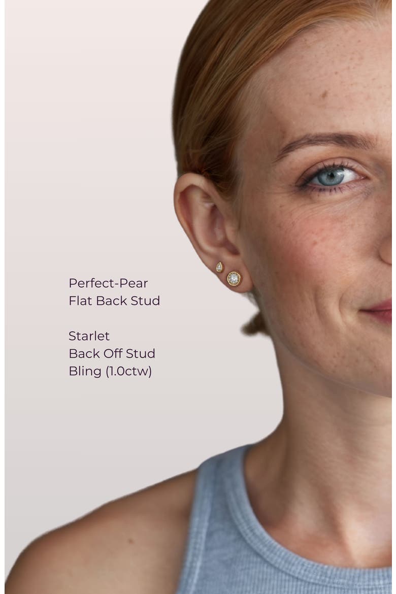 Perfect-Pear Flat Back Stud, Alternate, color, White Gold