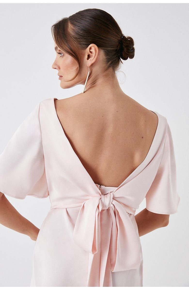 Coast Tie Back Satin Bridesmaid Dress, Alternate, color, Blush