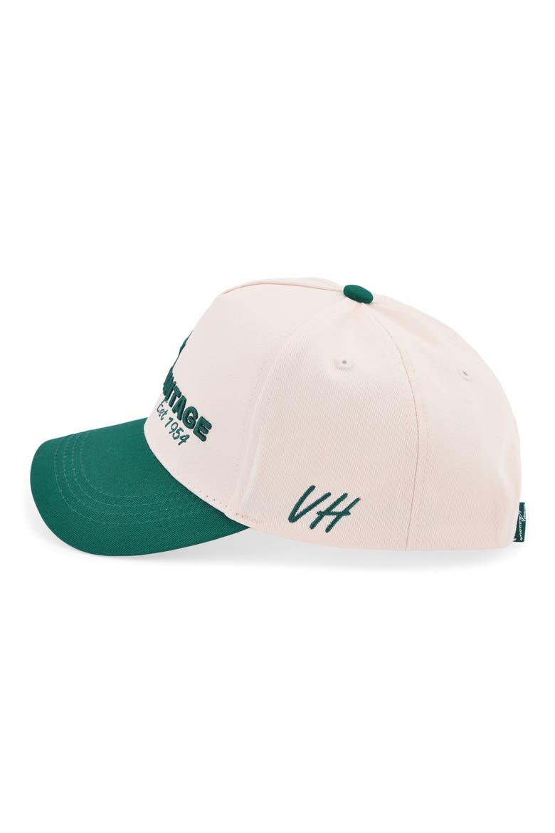 Two Tone Vintage Star Baseball Cap, Alternate, color, BONE/ GREEN