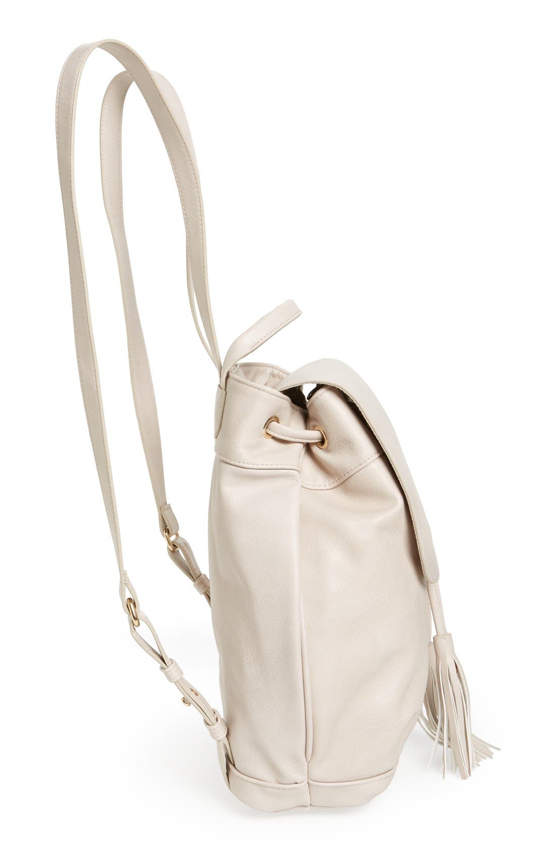 BP. Tassel Flap Faux Leather Backpack, Alternate, color, 