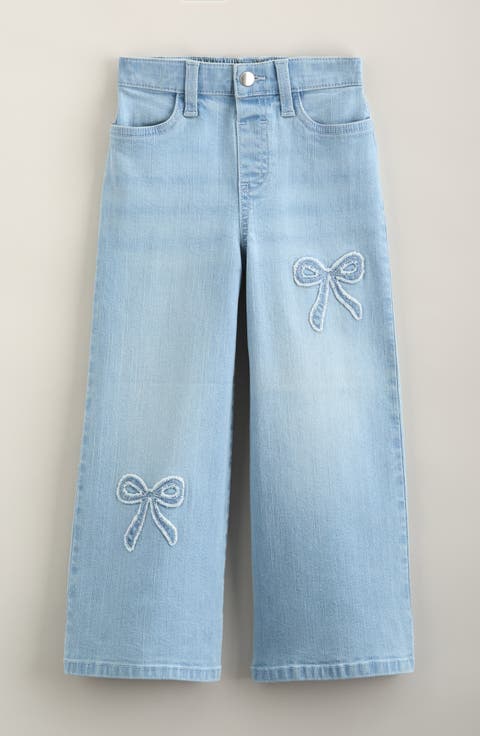 Kids' Bow Wide Leg Jeans