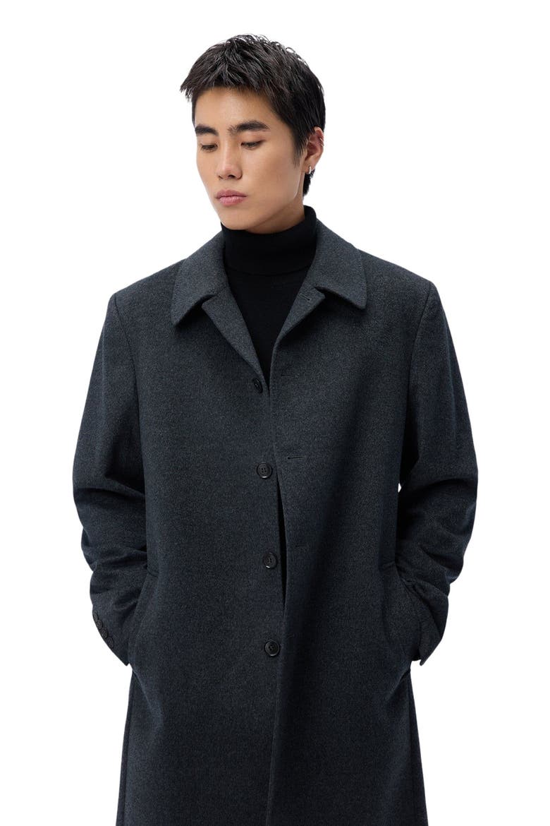 Men's Single Breasted Cashmere Coat, Alternate, color, charcoal