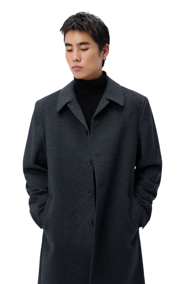 GOBI Mongolian Cashmere Men's Single Breasted Cashmere Coat, Alternate, color, Charcoal