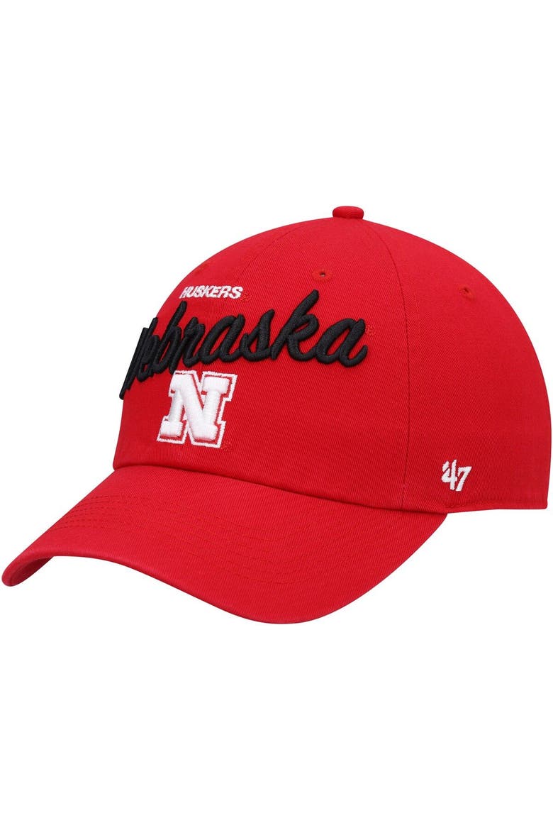 Women's '47 Scarlet Nebraska Huskers Phoebe Clean Up Adjustable Hat, Main, color, Scarlet