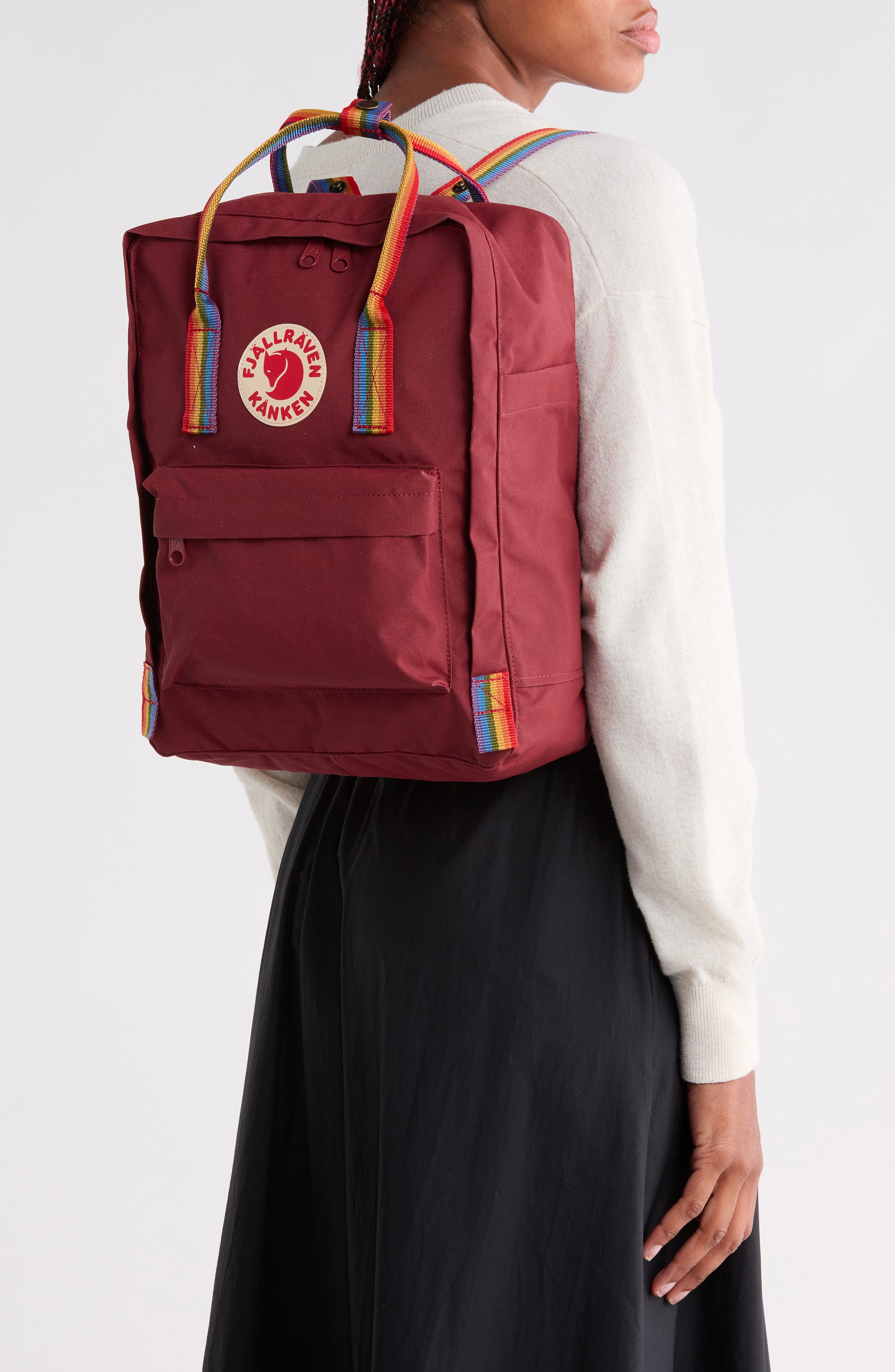 Kånken Rainbow Water Resistant Backpack, Alternate, color, OX RED-RAINBOW PATTERN