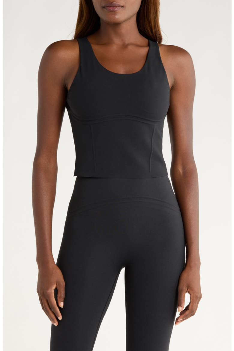 Contour Crop Tank Top, Main, color, VERY BLACK