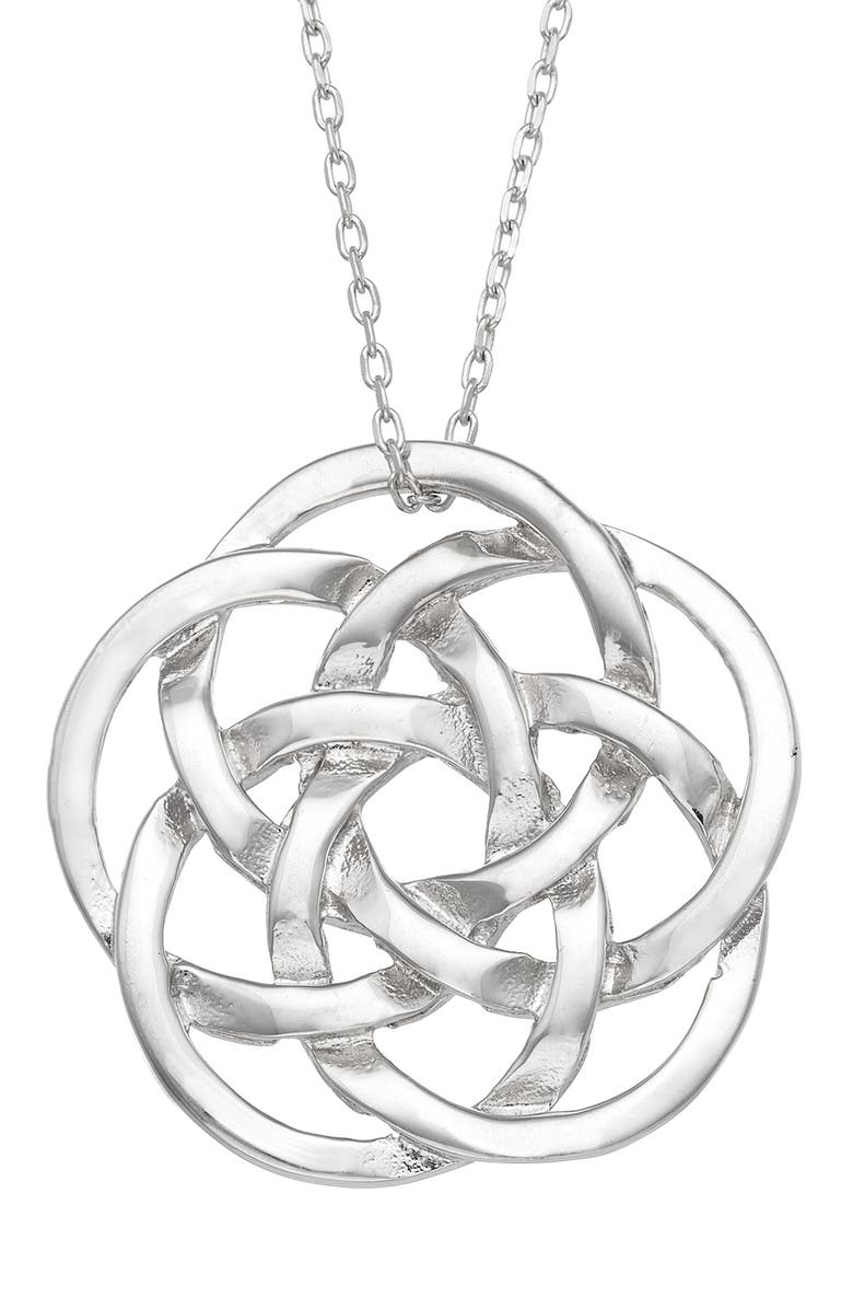 FZN Knot Pendant Necklace, Main, color, White