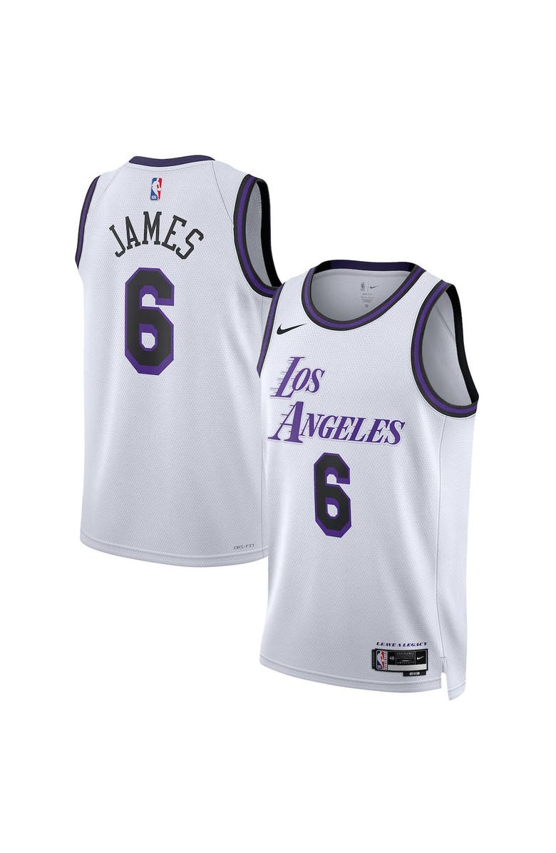 Nike Unisex Nike LeBron James White Los Angeles Lakers 2022/23 Swingman Jersey - City Edition, Alternate, color,