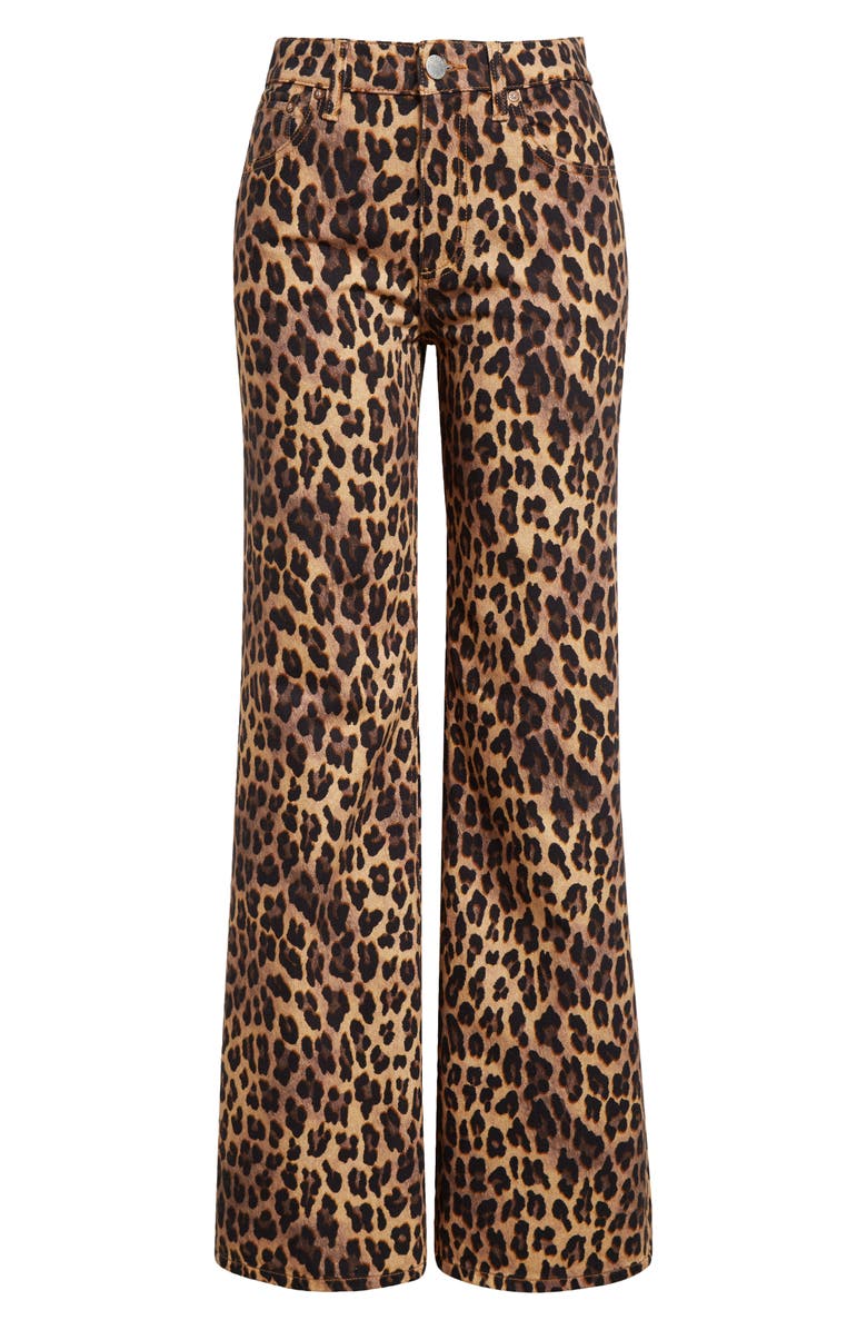 Alice + Olivia Print High Waist Flare Jeans, Alternate, color, 