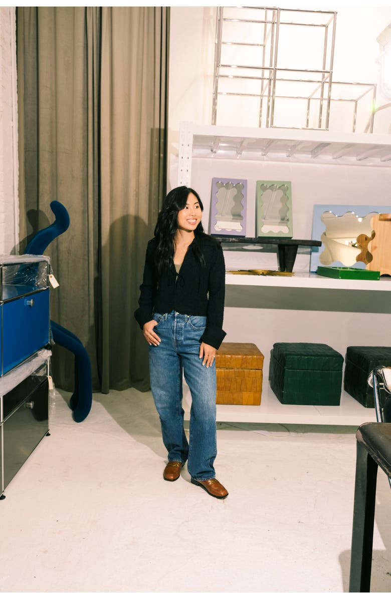 Nelle Atelier The Claire Petite Boyfriend Jean, Alternate, color, Sapphire