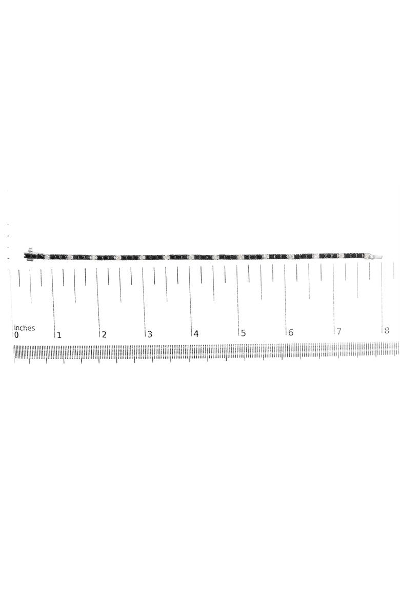 Silver 5.0 Cttw Black and White Diamond Tennis Bracelet, Alternate, color, White