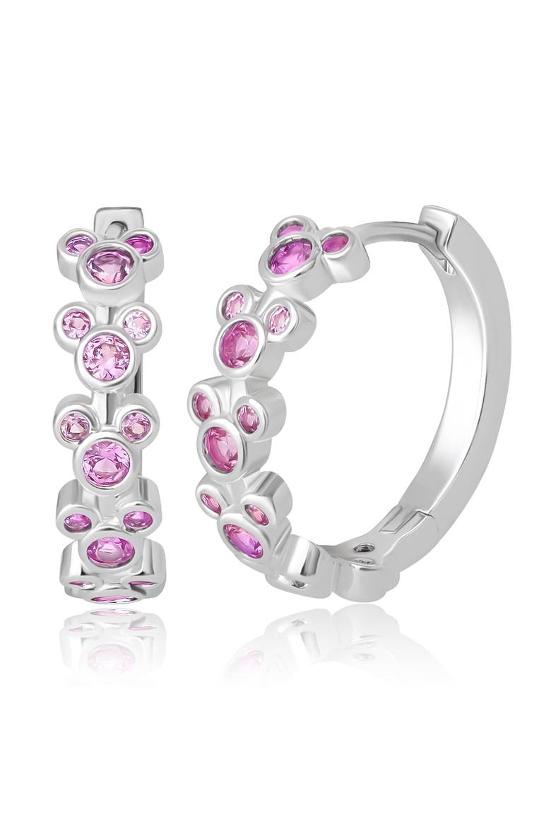 Mickey Mouse Endless Hoop Earrings, Main, color, Silver Tone