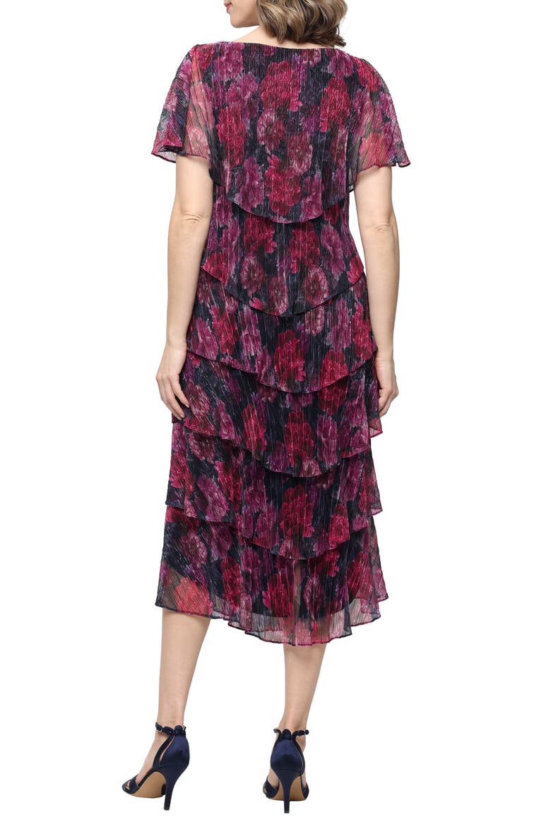 Tiered Bodre Dress, Alternate, color, PINK MULTI
