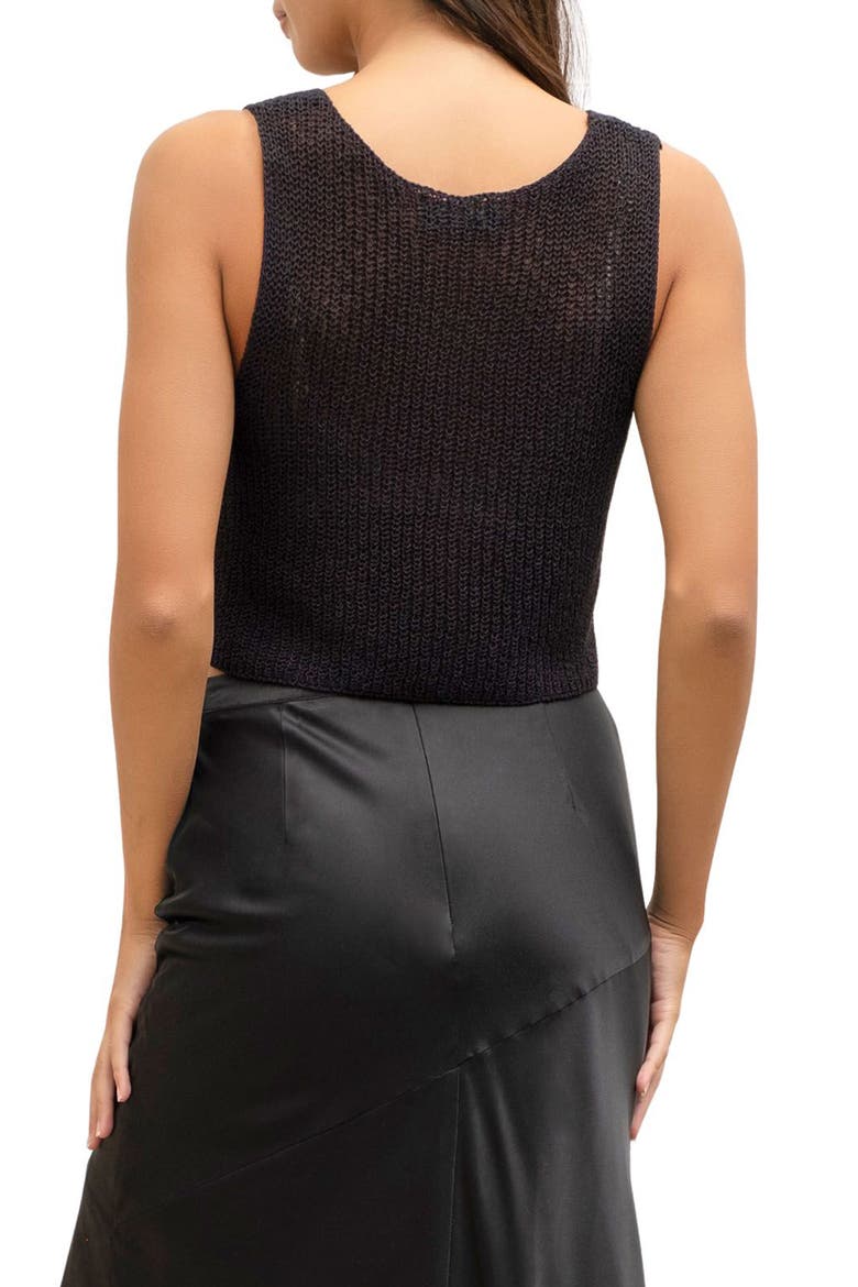 V-Neck Ribbed Tank, Alternate, color, BLACK