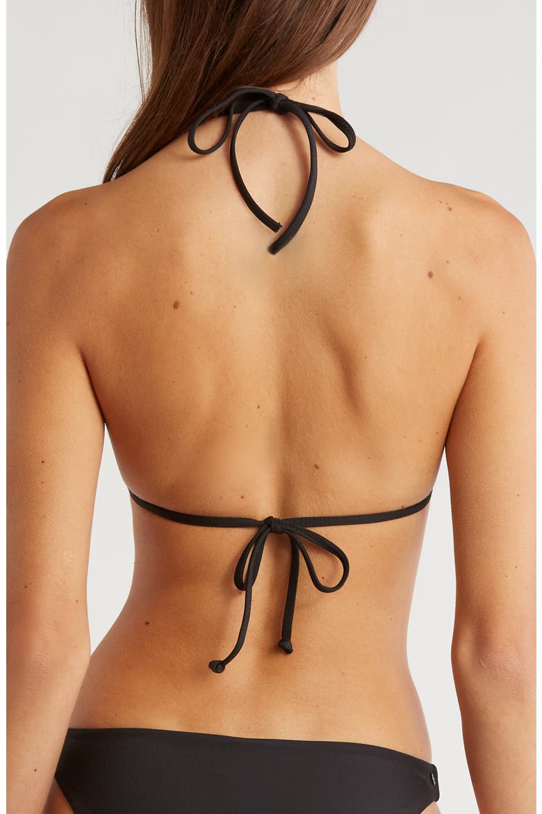 Simply Seamless Triangle Bikini Top, Alternate, color, BLACK