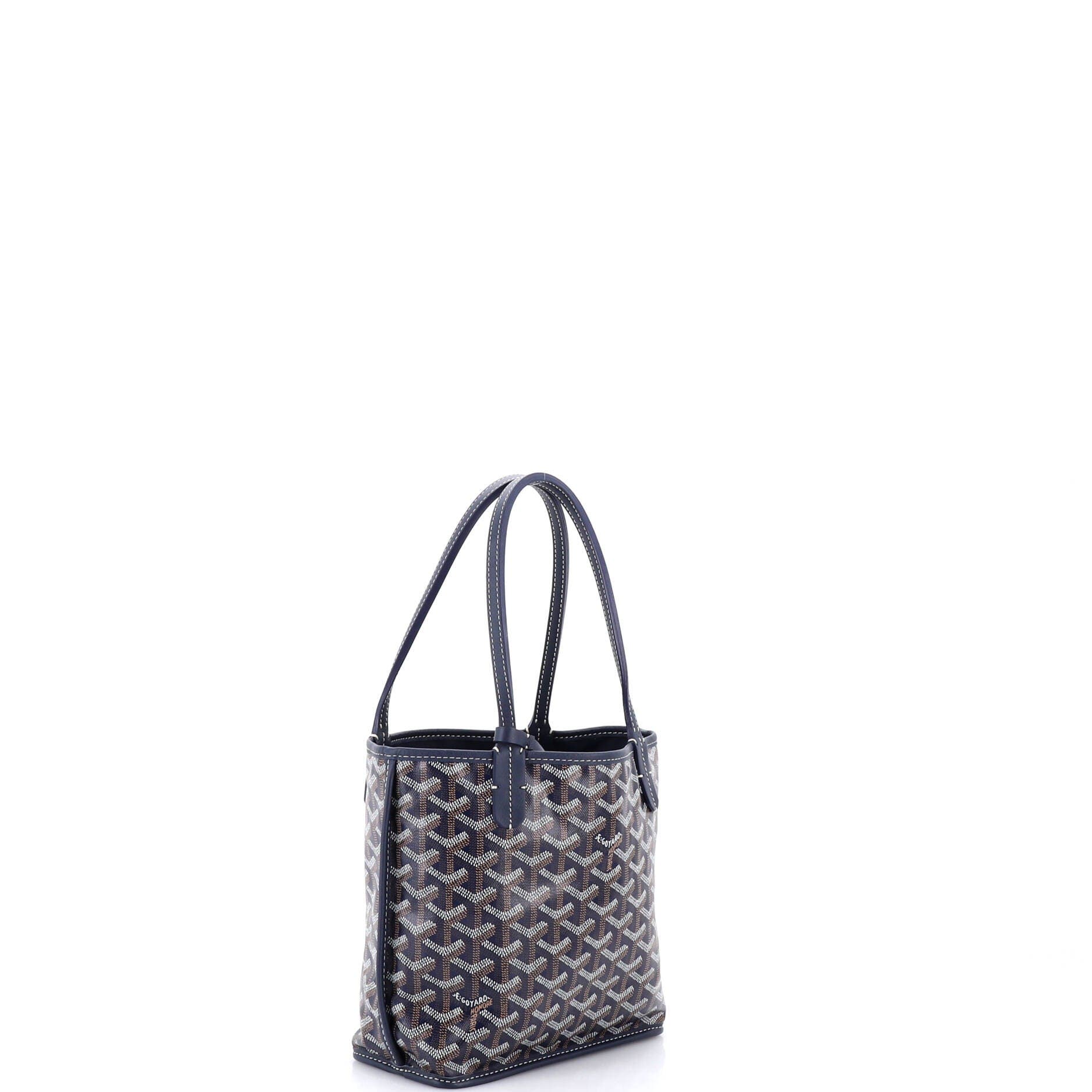 Pre-Owned Goyard Anjou Reversible Tote Coated Canvas Mini, Alternate, color, Blue