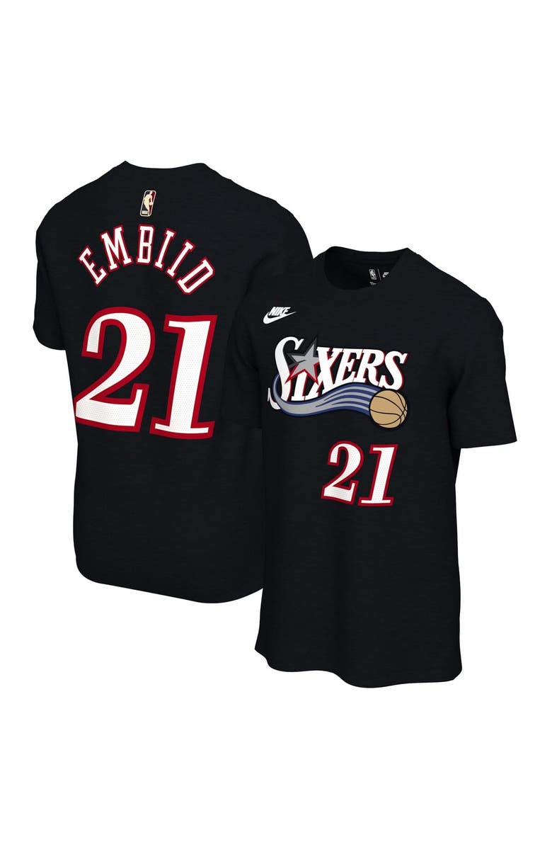 Nike Unisex Nike Joel Embiid Black Philadelphia 76ers Name & Number T-Shirt - Classic Edition, Main, color, Black